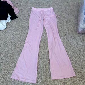 Pink slacks.
